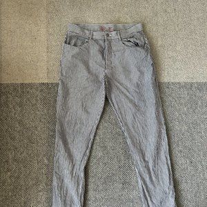 Alex Crane Cham linen Pants in Lines, size 31
